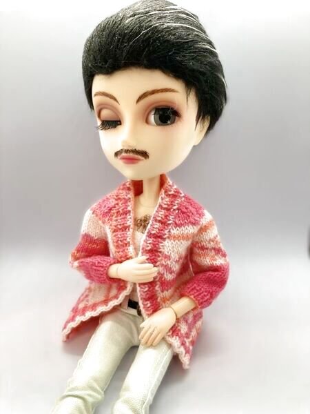 画像2: オビツボディ27size『ピンクニットカーディガン』 (2)