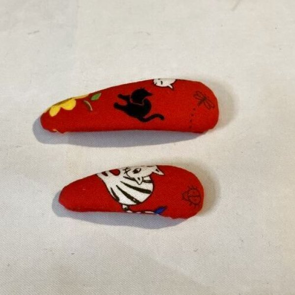 画像1: 等身大ドールや巨頭ドールサイズ『 白ネコパッチン留めセット 』 (1)