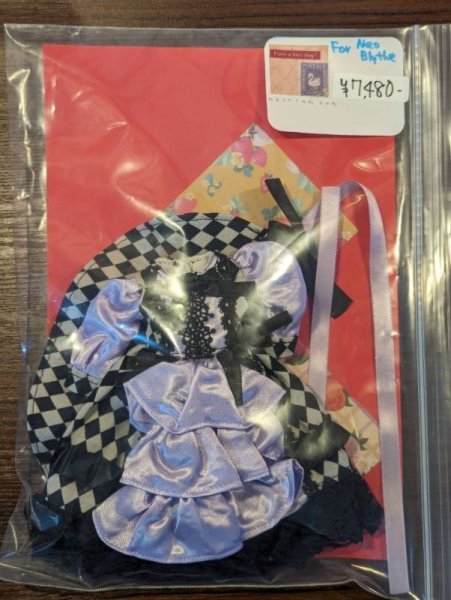 画像4: ネオブライスサイズ『ロリィタワンピースとボンネットセット・Purple』 (4)