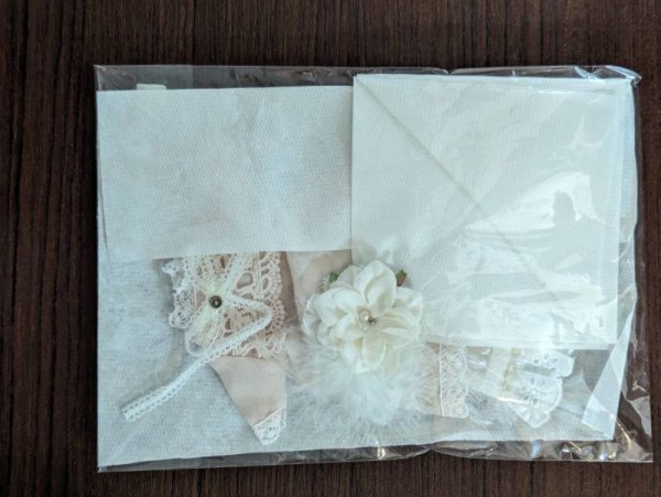 画像5: ネオブライスsizeワンピースとパニエと羽根の髪飾りのセット(3点セット)solaboartそらぼあーと様製作 (5)