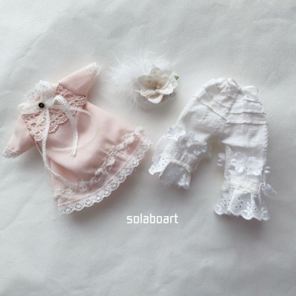 画像2: ネオブライスsizeワンピースとパニエと羽根の髪飾りのセット(3点セット)solaboartそらぼあーと様製作 (2)