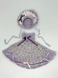 画像1: 【Sale】レース編み『紫色のワンピース&ワイヤー入りボンネット』リカちゃん相当size (1)