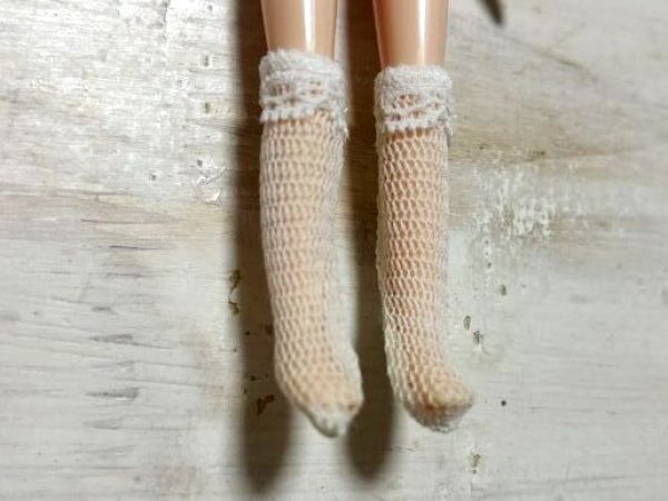 画像3: ミディブライスサイズ『白い編みハイソックス』 (3)