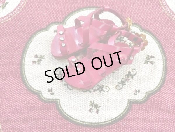 画像3: gohongi様制作　DDサイズ　サンダル【 ワインレッド×キラキラストーン 】 (3)