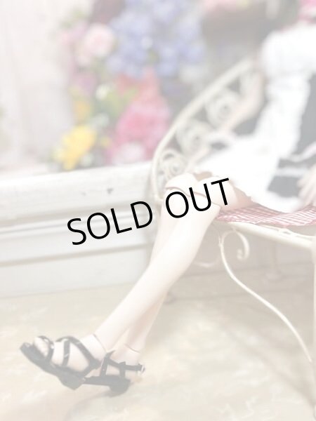 画像6: gohongi様制作　DDサイズ　サンダル【 エナメル調ブラック×キラキラストーン】 (6)