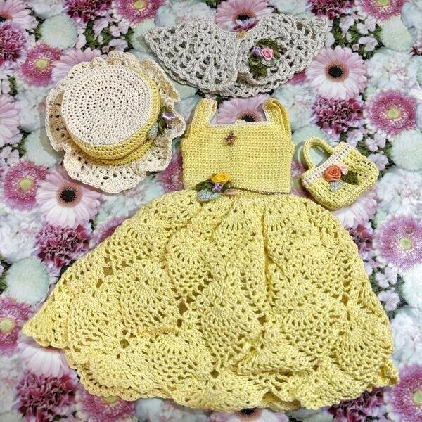 画像6: 【SALE!】『SDサイズyellowレース編みワンピースセット』 (6)