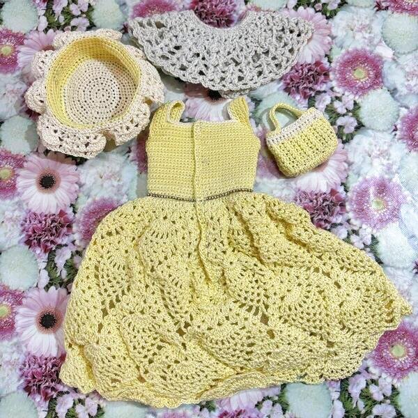 画像7: 【SALE!】『SDサイズyellowレース編みワンピースセット』 (7)