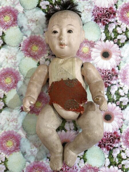画像2: 昭和時代の市松人形幼い子コンポジションボディ　26cm (2)