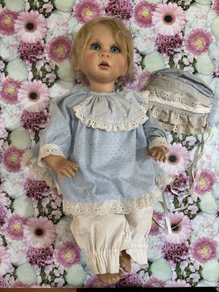 画像5: ビスクドールBaby水玉ベビー服　ドイツ　シュミット　ヴィンテージ34cm (5)