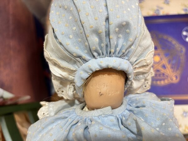 画像4: ビスクドールBaby水玉ベビー服　ドイツ　シュミット　ヴィンテージ34cm (4)