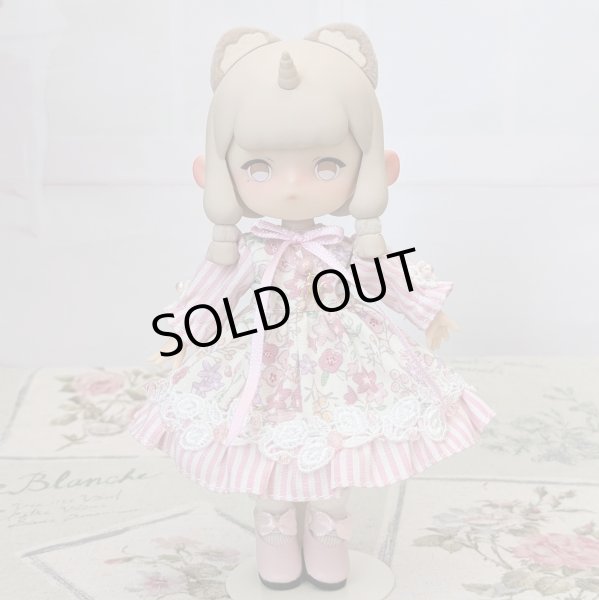 画像3: 【SALE】オビツ11ねんどろいどどーる共用サイズ　 長袖ワンピースドレス『ストライプピンク』 (3)